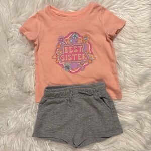 Jumping Beans Toddler Girl 2 Piece‎ Tee & Shorts Set Size 18 Months